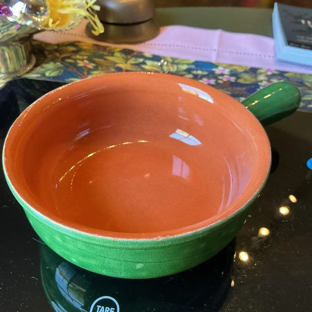 Terracotta Piral Albisola Cookware Saucier Pan Hunter Green Italy Italian 8